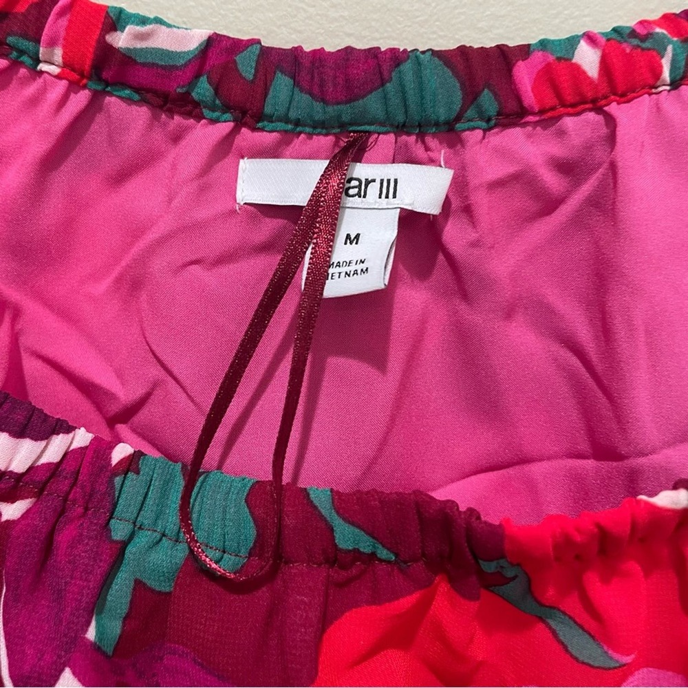 Bar III Printed Smocked-Hem Peasant Top Women’s Size Medium New - Picture 6 of 6